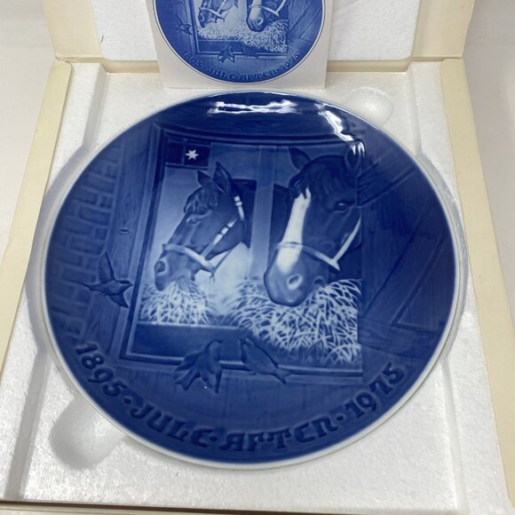 Bing and Grondahl Jubilee Christmas Night in the Stable 1975 Plate Denmark 9” - Picture 1 of 9